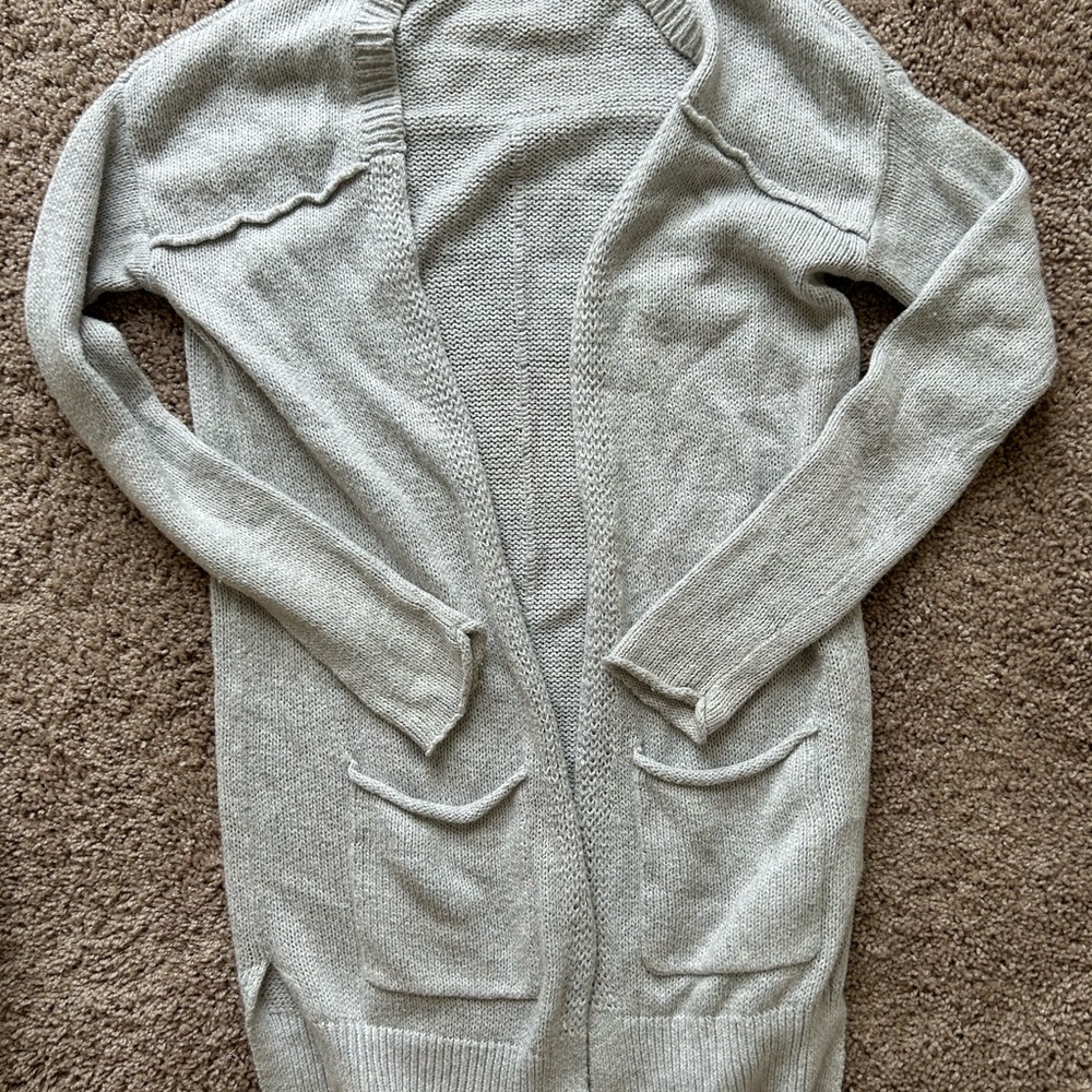 silence + noise Gray Knit Cardigan Sweater
